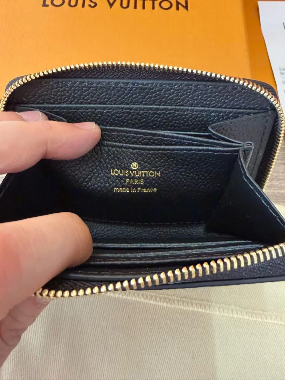Louis Vuitton Black Embossed Monogram Zip Wallet